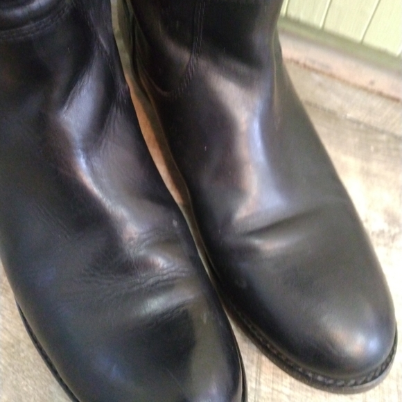 Frye Womens Melissa 2 Button Boot Black Size 8 1/2 B Black Leather Riding Boots - Picture 10 of 11
